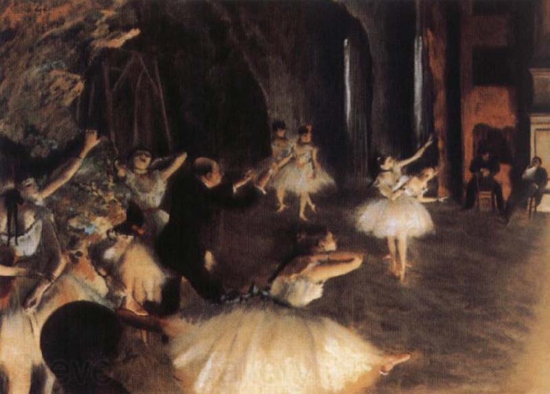 Germain Hilaire Edgard Degas The Rehearsal of the Ballet on Stage Spain oil painting art